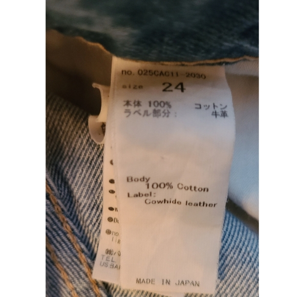 Moussy Vintage Howa Frayed Hem Tapered Distressed Jean Size 24 - Picture 4 of 7